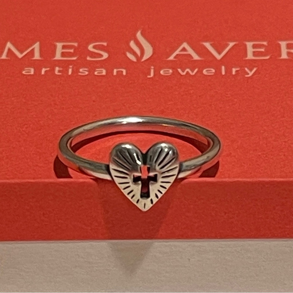 James Avery Silver Radiant Faith Heart Ring